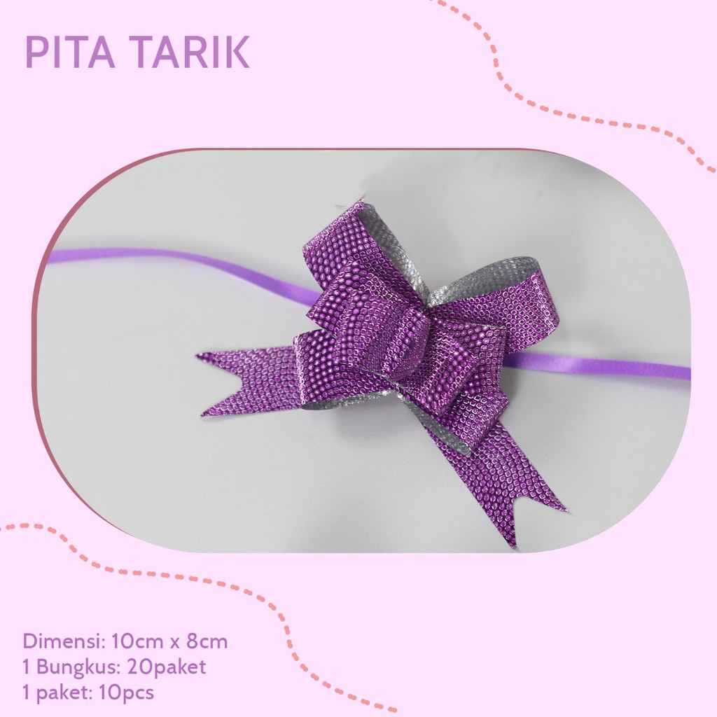 Pita Tarik / Pita Serut Metalik 2cm PS0018 - 6 Pilihan Warna