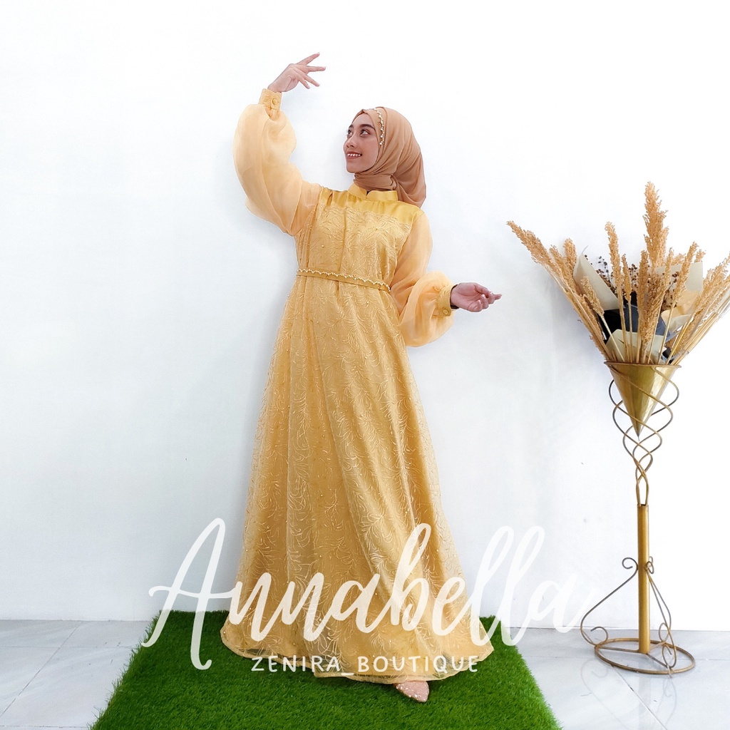 ANNABELA GAUN pesta pengantin mewah full tulle bordir / baju kondangan / prewedding / lamaran / wisuda / wedding bisa dipesan couple / tersedia ukuran kecil hingga jumbo