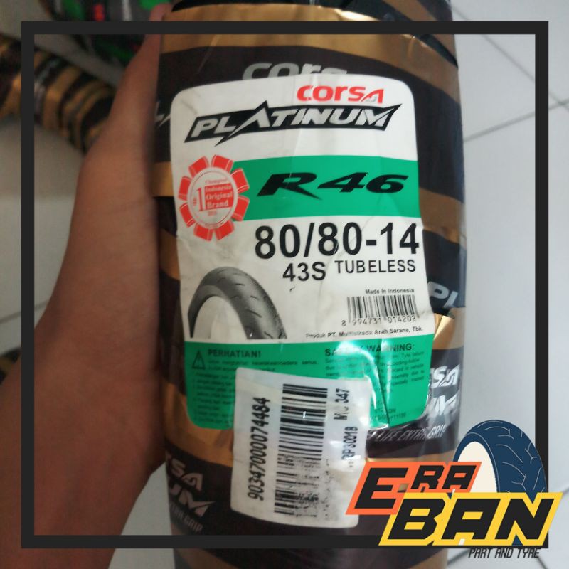 BAN SOFT CORSA R46 80 80 RING 14 TUBELESS MATIC SOFT COMPOUND