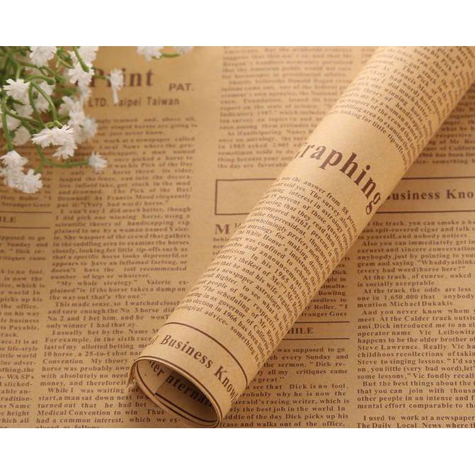 

kertas kado motif vintage magazine koran korea plastik bunga flower ke