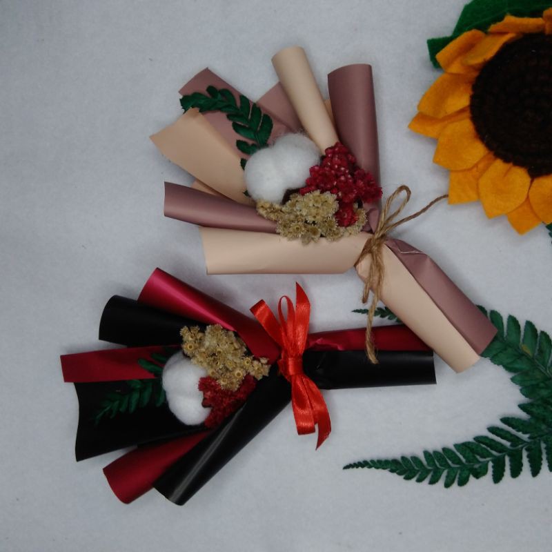 bucket bunga dried flower  /bucket bunga mini murah/ bucket bunga murah