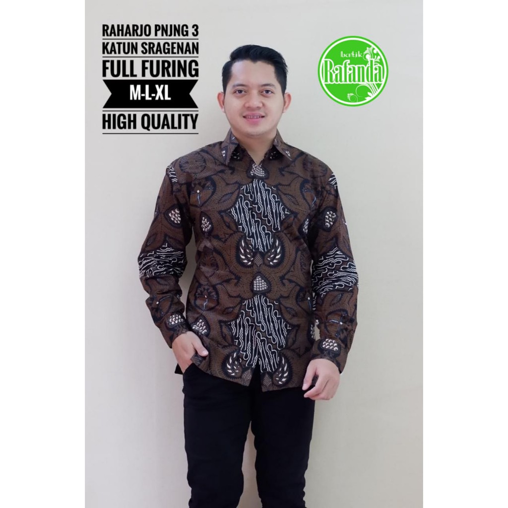 RAHARJO 3 RAFANDA BAJU KEMEJA BATIK PRIA SOLO LENGAN PANJANG PENDEK LAPIS FURING ATASAN BATIK PREMIUM MODERN KATUN HALUS GARUDA NAGA TUMPUK RENA 2 TRUNTUM COKLAT AKAR MERAH PRABU SEKTI PETA UNGU 2 PARANG LAWASAN BANGAU WARNA 3 CABE KLABANG ASMARA PEKSI