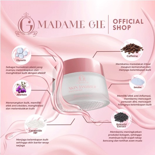 BPOM Madame Gie Skin Barrier Moisturizer - Ceramide Repair Skincare Pelembab Gel Ceramide Skin Barrier Face Serum Glowing