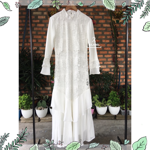 Gamis putih full furing gamis umroh