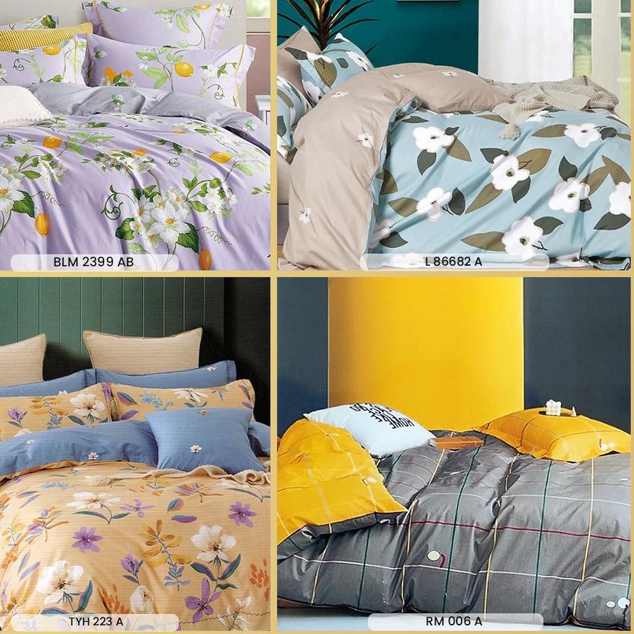 ♢ KAIN SPREI KATUN JEPANG MOTIF TABUR BUNGA ABSTRAK DAN BUAH LEBAR 250 CM METERAN 100% ORIGINAL PART