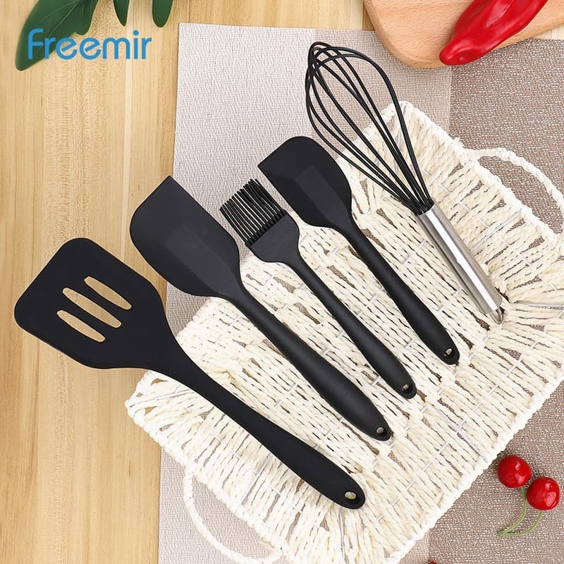 [COD] SPATULA SET SILICON 5PCS - ALAT MASAK KITCHEN TOOLS SET