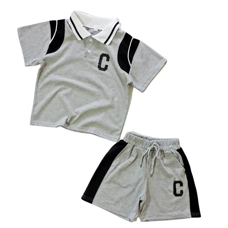 Set Anak Laki Laki Import Kaos Polo dan Celana Pendek Sporty