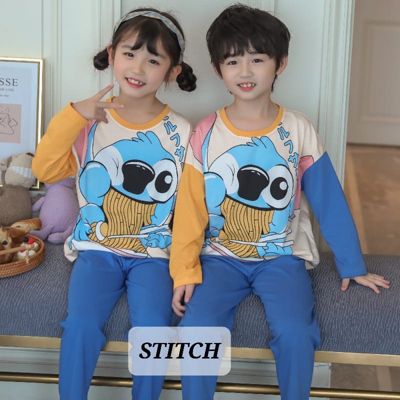 PIYAMA BAJU TIDUR ANAK CEWEK COWOK KOREA IMPOR MOTIF LUCU