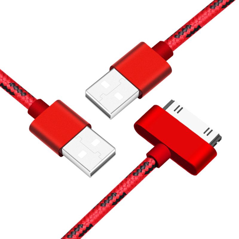 ❀ CRE Kabel Charger Data Sync USB Braided 1M Untuk iPhone 3G 4 4s iPad 2 3 4 iPod