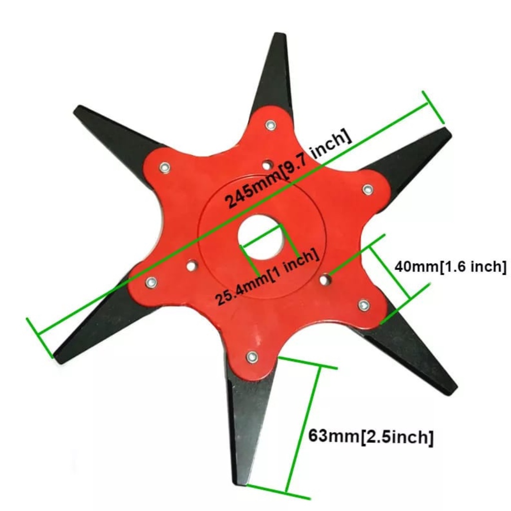 6 Blade Mata Pisau Mesin Potong Rumput Gendong Grass Trimmer Mata Bulat Bahan Baja Tahan Lama