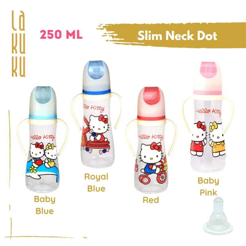 Lakuku - Lusty Bunny Botol Susu Anak Dot Slim Wide Neck Straw Cup Sedotan edisi Hello Kitty