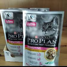 Proplan Pouch Sensitive 85g 1 box (isi 12pcs) Pro Plan Sachet Buat Pencernaan Sensitive Kucing