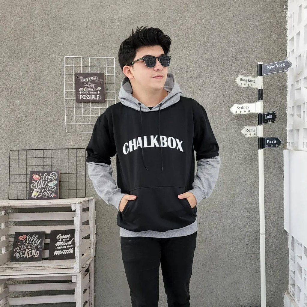 CHALKBOX Hoodie Sweater Oversize Pria Wanitta Atasan Jacket Model Terbaru Gaya Kasual Ala Korean