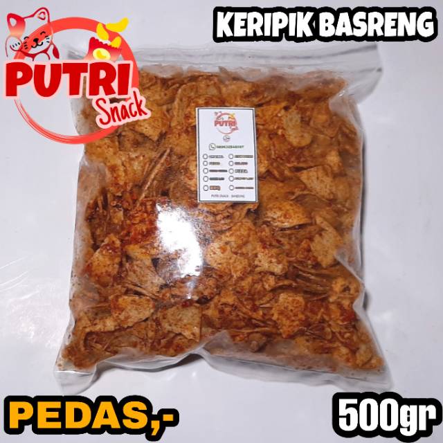 Keripik Basreng Ikan / Keripik Seblak Basreng 1/2kg Daun Jeruk