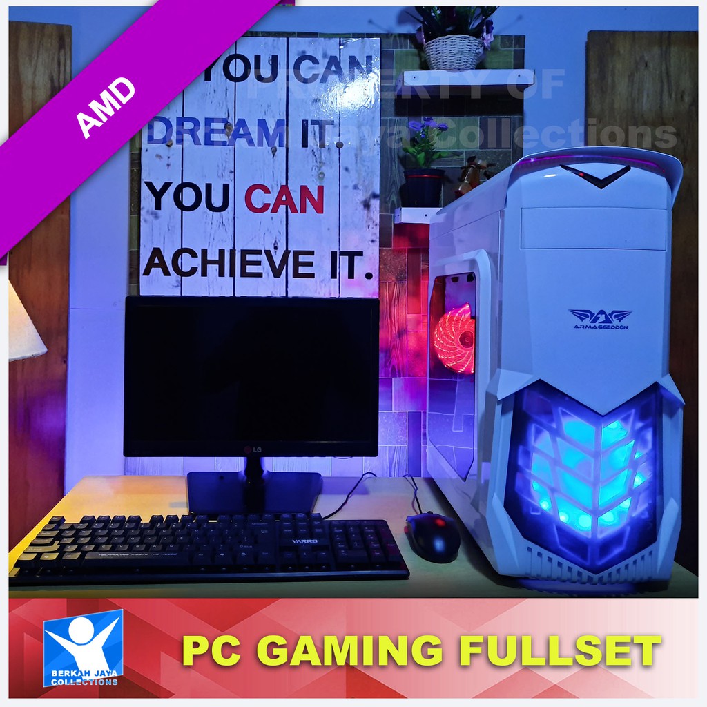 Komputer Gaming Armageddon Putih AMD Fullset Murah
