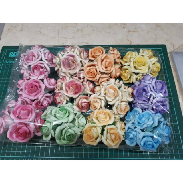 Bunga Mawar Spons Bloomy ukuran Besar 5CM / Bunga mahar / Bunga Spons