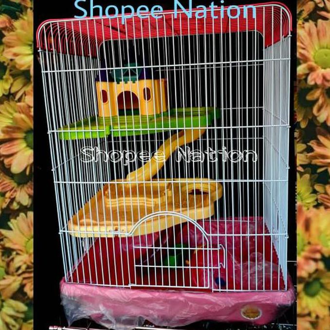 kandang hamster SG burung landak / kandang tingkat 3