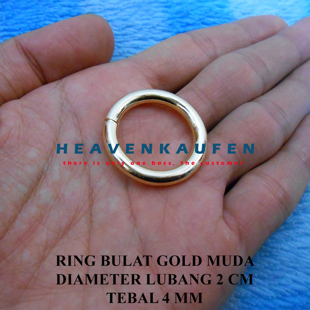 Ring Bulat / Ring O Gold Emas Muda 2 cm Tebal 4 mm