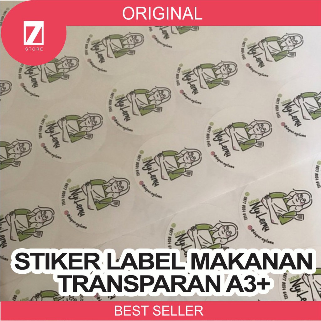 Jual Cetak Stiker Transparan Label Makanan Cutting A3 Shopee Indonesia 2722