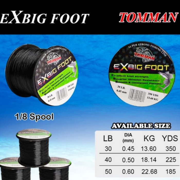 senar pancing ikat hitam toman exbig foot - 50lb