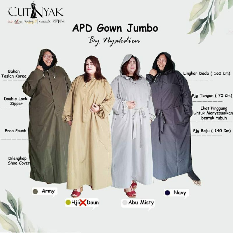 APD / hazmat / jumbo / gamis / butik cut nyak