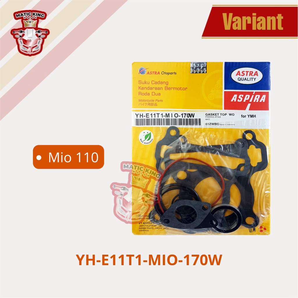 Paking gasket topset Yamaha Mio Sporty Smile Soul Fino Nouvo Karbu asli ASPIRA YH-E11T1-MIO-170W