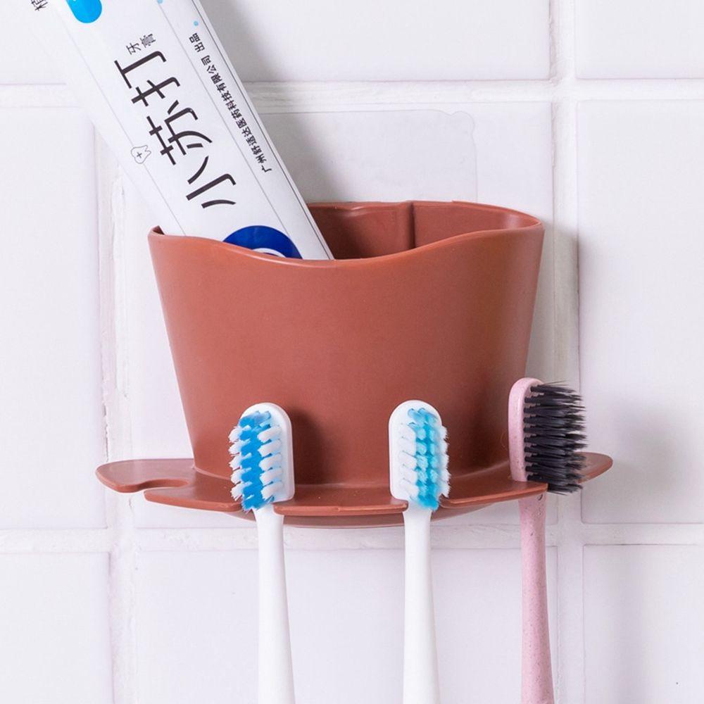 【 ELEGANT 】 Tempat Sikat Gigi Rak Alat Cukur Tempel Dinding Plastik Tooth Brush Organizer