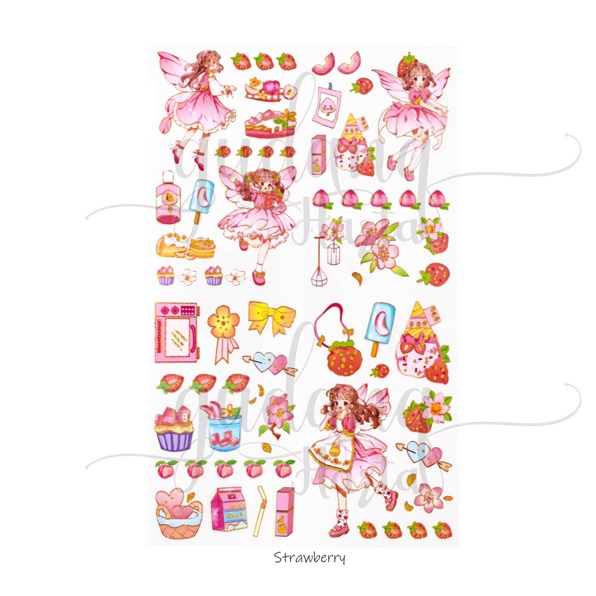 Stiker Fruit Fairy ISI 4 Sticekr Motif Peri Dan Buah DIY GH 303822