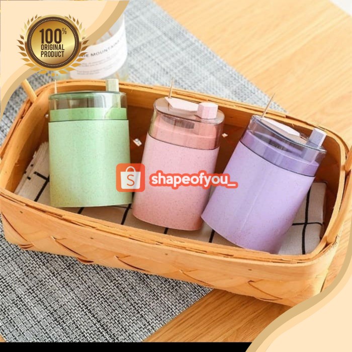 Tempat Wadah Tusuk Gigi Otomatis Unik Lucu / Tusukgigi Automatic Toothpick Holder Untuk Meja Makan Dapur Serbaguna Modern Minimalis Tooth Pick Dispenser Mini Murah Pink Abu Hijau