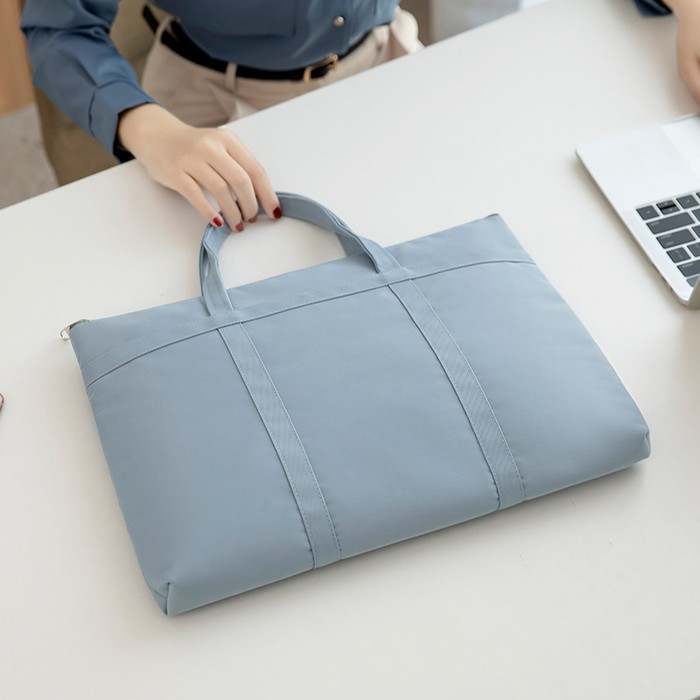 Tas Laptop / Macbook Sleeve Jinjing Women Woven Nylon Bag 13 14 inch - Biru Muda