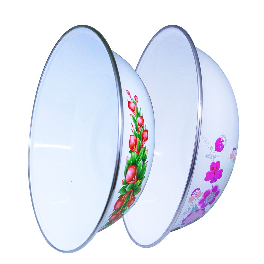 Maspion Baskom Panda Porceline Enamel 33 cm Motif - Putih / Wadah saji / Baskom Motif Bunga