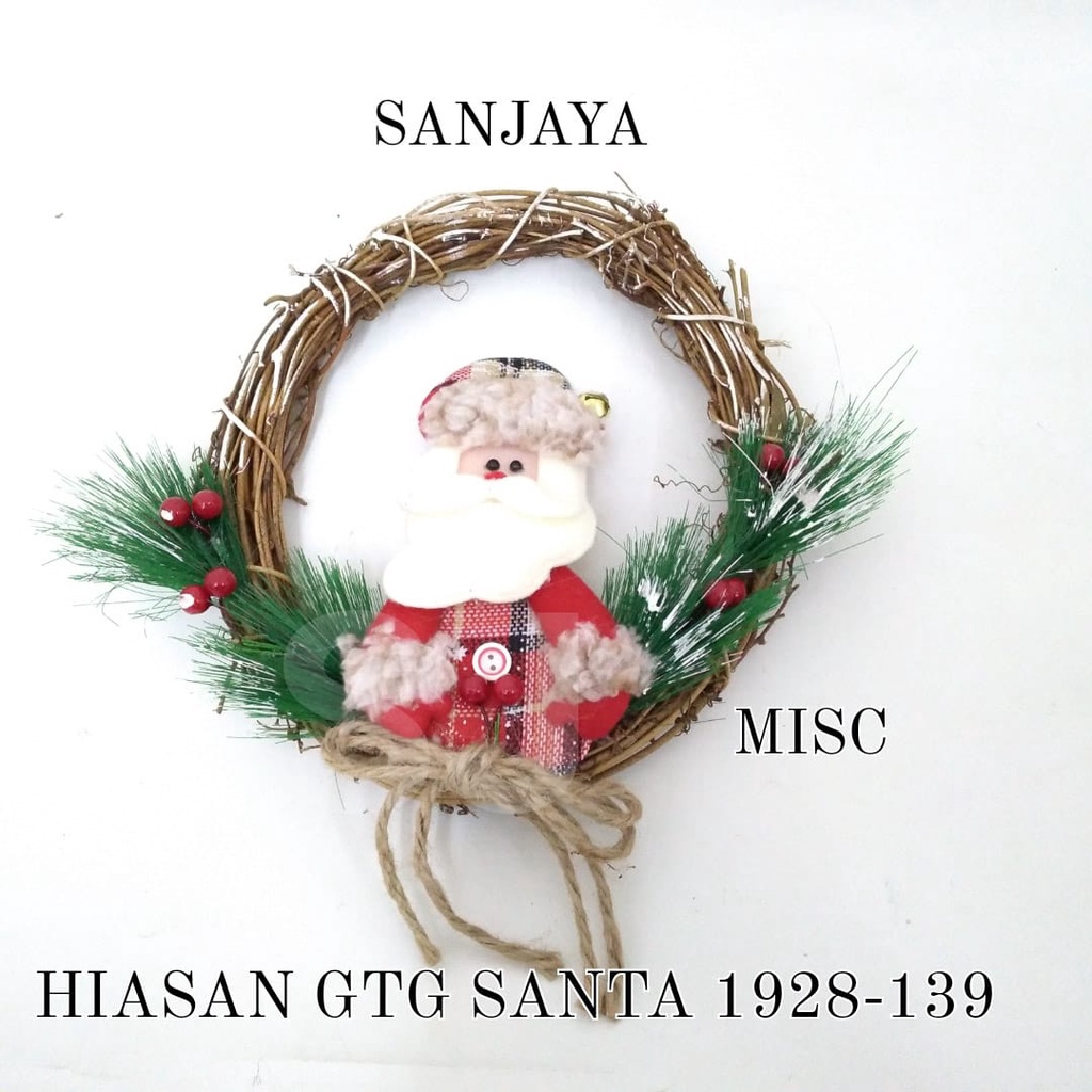 [1 Bks] Hiasan Gantungan Aksesoris Natal / Ornamen Natal / Dekorasi Pohon Natal / Natal Hiasan Gtg Santa 1928-139 Misc