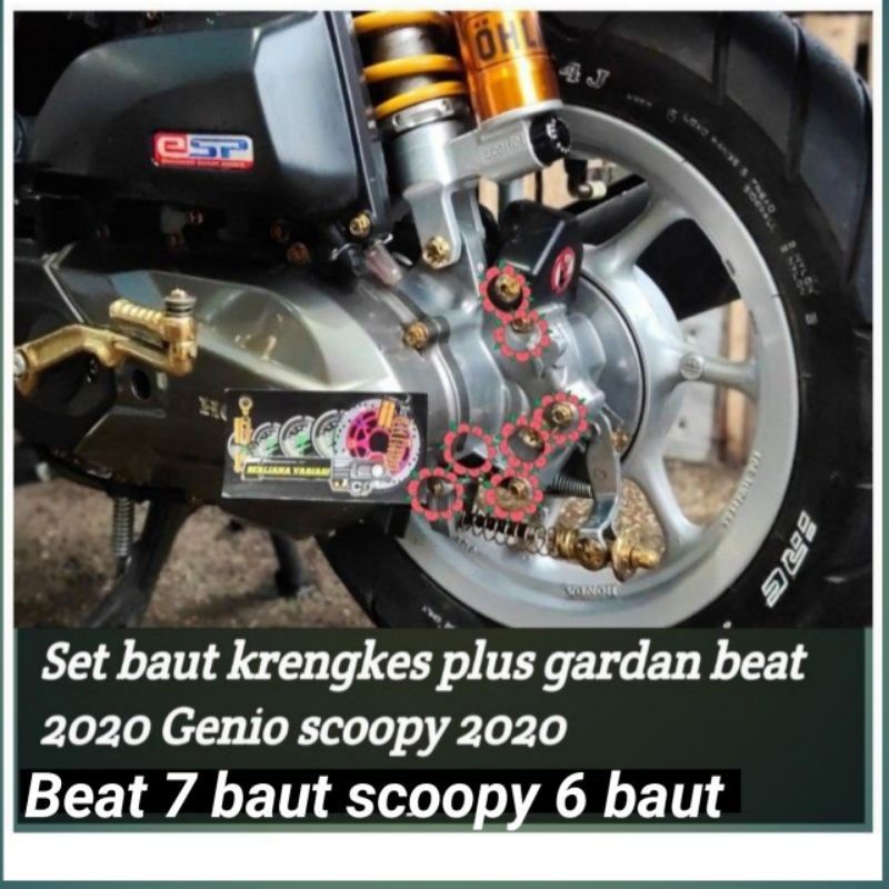 Set baut probolt krengkes gardan beat scoopy 2020-2021 original Heng Baut variasi baut crank case be