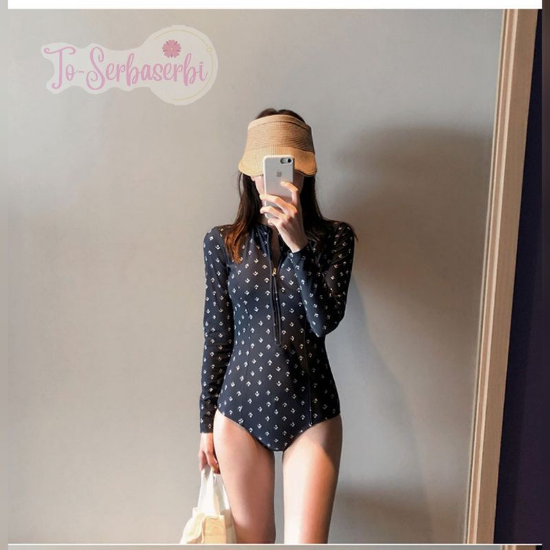 swim wear baju renang bikini long floral polka BK9BK10