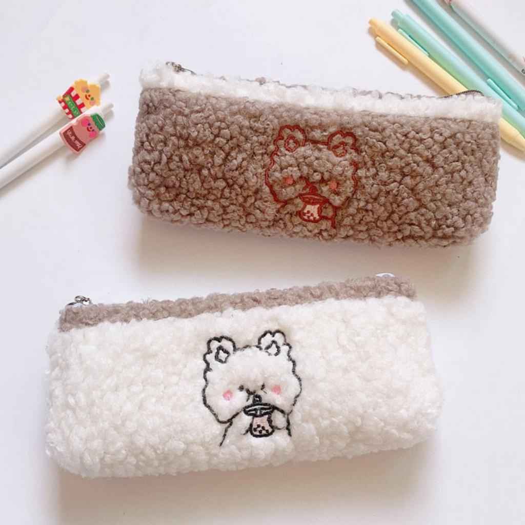

Ryu Stasionary | Kotak Pensil Korean Bear Curly Wadah Pensil Lucu