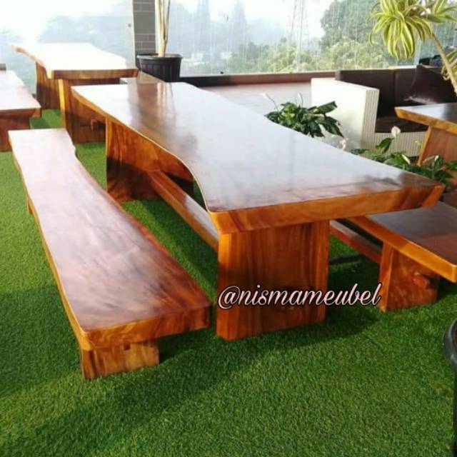 TERMURAH 1 MEJA MAKAN TREMBESI KAYU SOLID TANPA SAMBUNGAN TERMURAH 1 MEJA MAKAN TREMBESI KAYU SOLID TANPA SAMBUNGAN