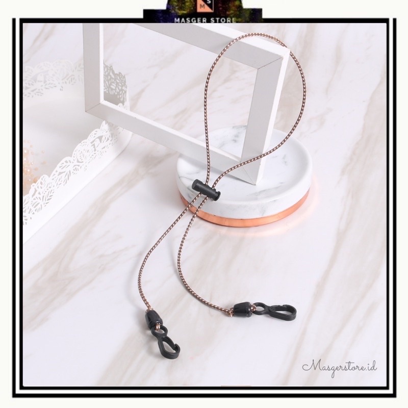 Kalung Masker Hijab 2in1 Strap Masker Elastis Stretchy Tali masker Kalung Strap Mask Hijab Strap Mask Premium-Rope Brown Stopper