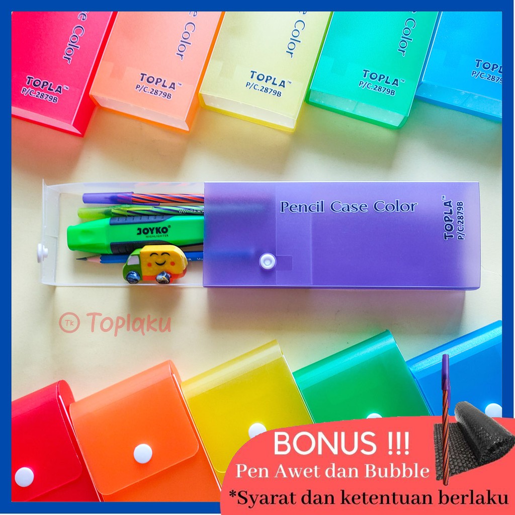 TOPLA Tempat Pensil Besar Anak Laki Laki Perempuan Kotak Pensil Pinsil Pencil Case Large Capacity Sekolah