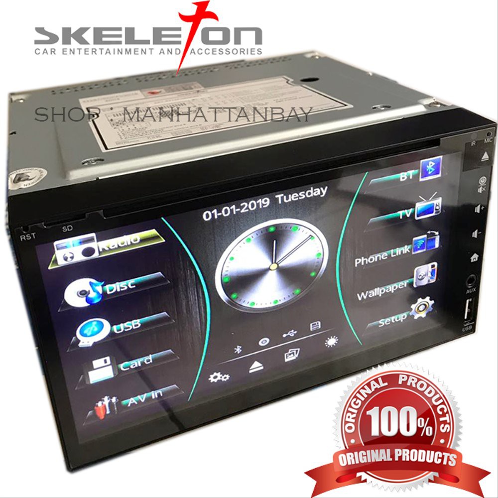 Full Touch Panel Double Din TV Mobil Head Unit Universal Support Mirrorlink Skeleton SKT-6712