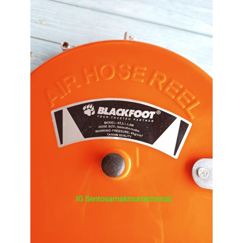 BLACKFOOT 8 M Air Hose Reel Selang Kompresor Gantung Otomatis Tarik 8m