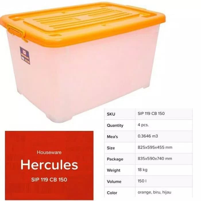 CONTAINER BOX SHINPO HERCULES CB-150 / CONTAINER BOX SHINPO 150 LITER / KERANJANG TUTUP SERBAGUNA - 
