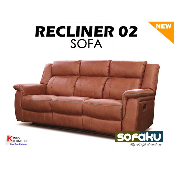 Recliner 02 Sofa - Sofa Recliner Santai Mekanis Reklening Kulit Oscar Sofa Rekliner Sandaran Empuk