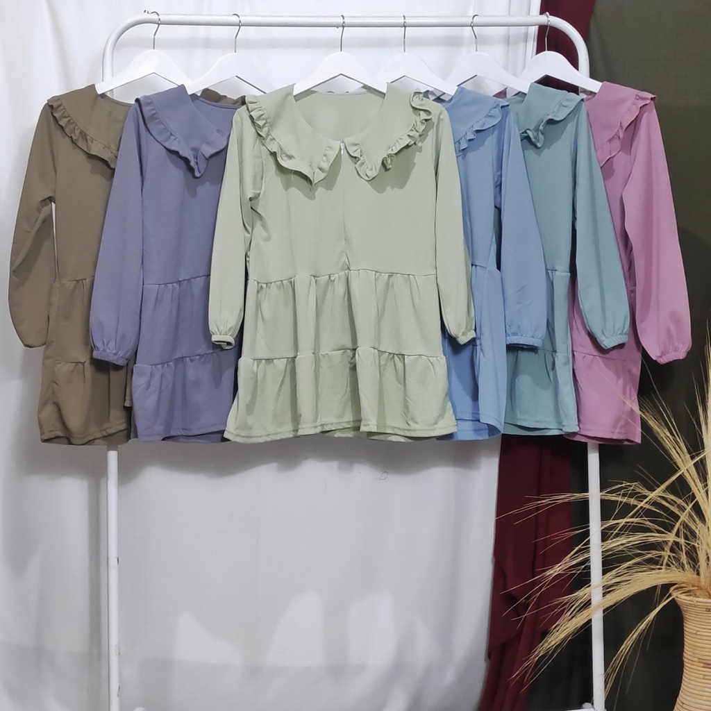 Dailythings Blouse Nheya BUSUI Rempel Lengan Ukuran Fit L sampai XXL LD 98cm Panjang 70cm