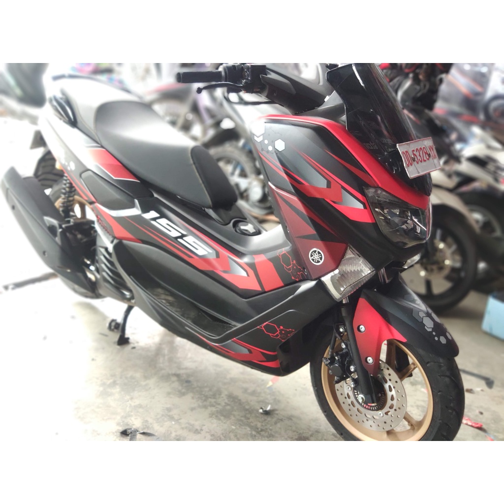 Stiker Nmax Decal Full Body Nmax Premium Black and Red Doff DNKZ
