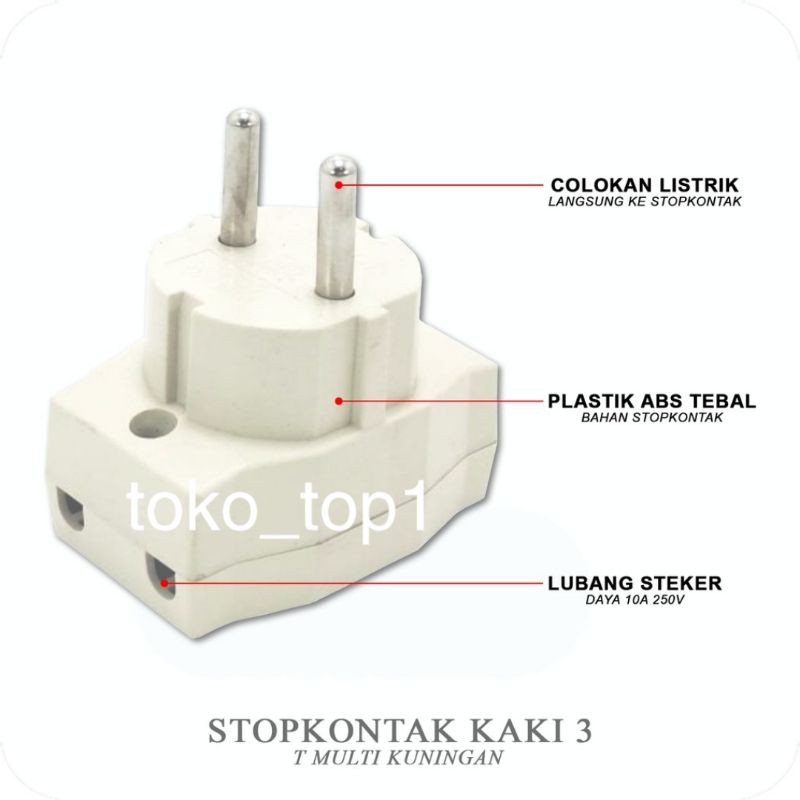 T multi Murah Kuningan / Stop kontak kaki 3 / Stop kontak kaki T