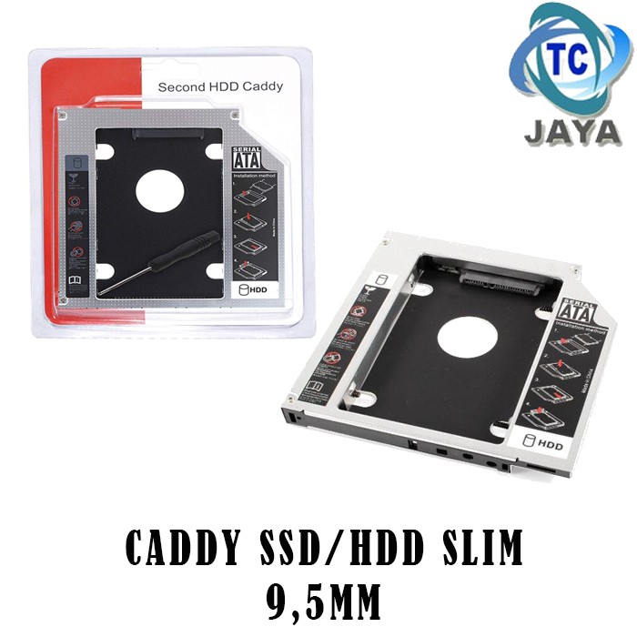 SSD HDD Caddy Slim 9.5mm SATA DVD Slot Hardisk - BESI