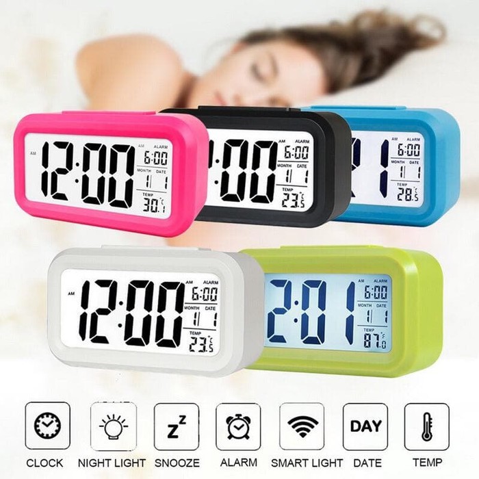 Type JMW1 Jam Meja Weker Digital Alarm Clock LED