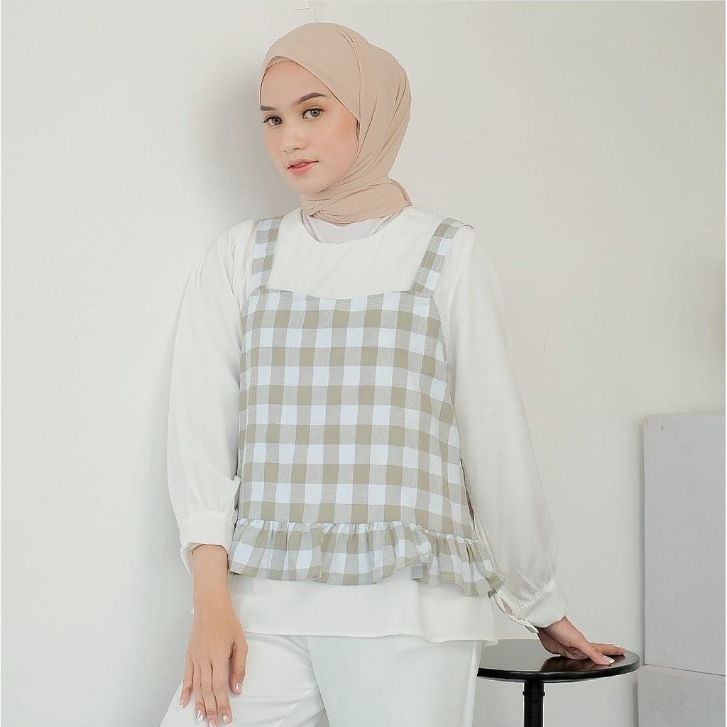 BEFAST - ZEC Rompi ZUEY / Kinu Gingham Vest (Luaran Only) / Rompi Wanita Hits / Rompi OOTD Wanita Kekinain 2021 / Rompi Motif Kotak-Kotak