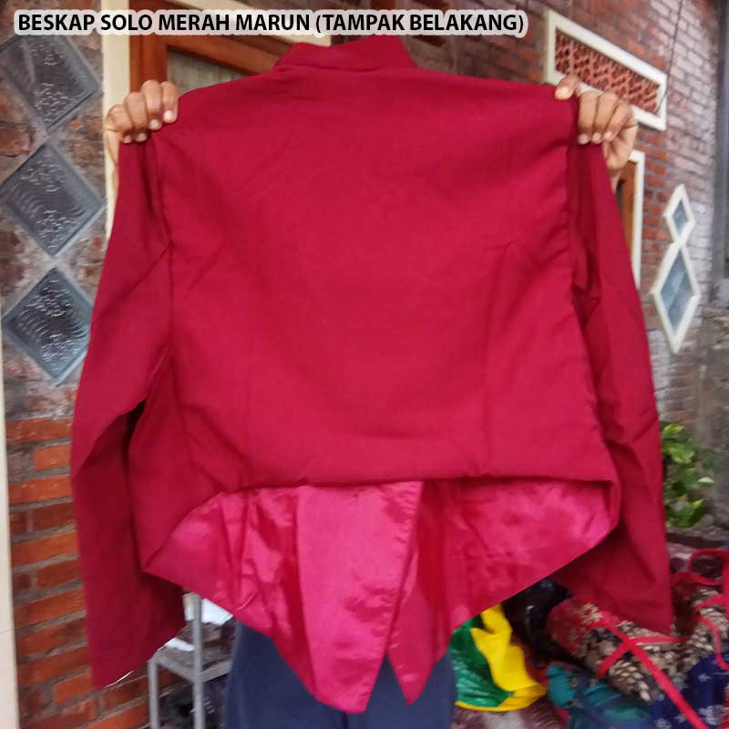 Beskap Solo Sikepan Merah Marun