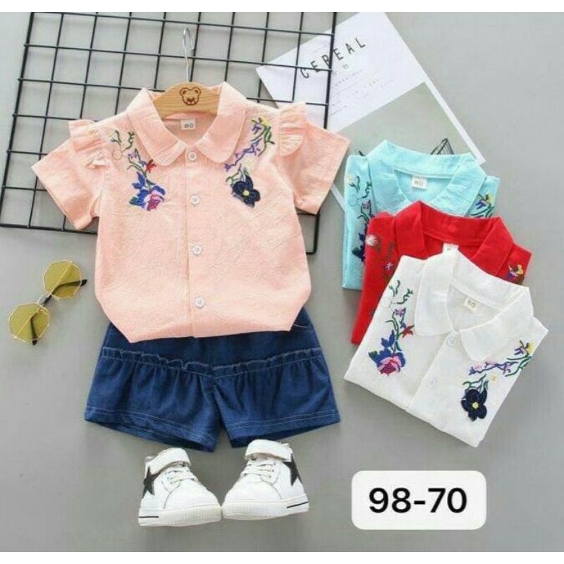 Setelan Anak Perempuan Import Setelan Kemeja Anak Perempuan Import